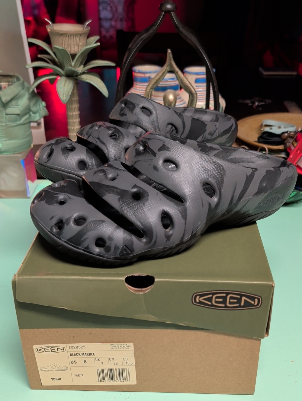 Keen Black Marble Slip-On EVA Water Clogs
